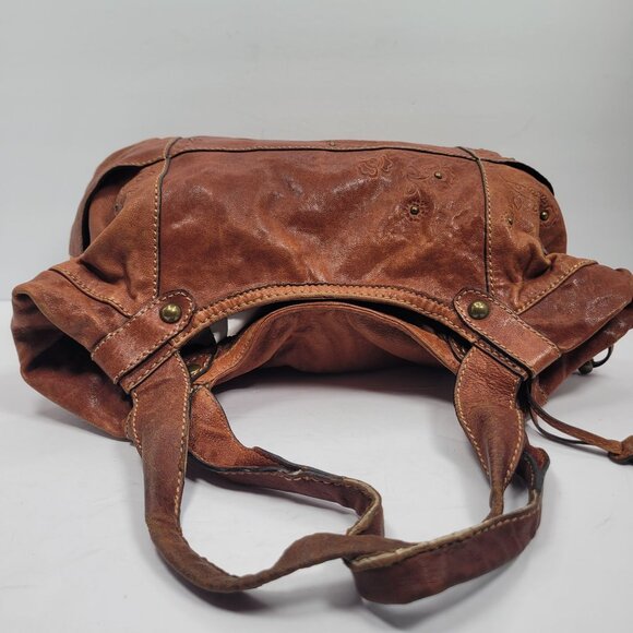 VTG Fossil Women's Brown Leather Floral Embossed Shoulder Bag - Picture 7 of 12